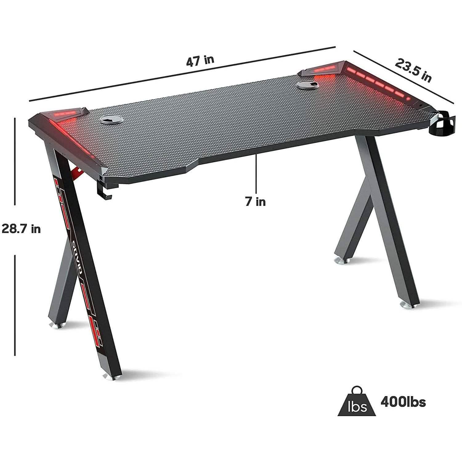 Flusha Gaming Desk with LED RGB Lights
